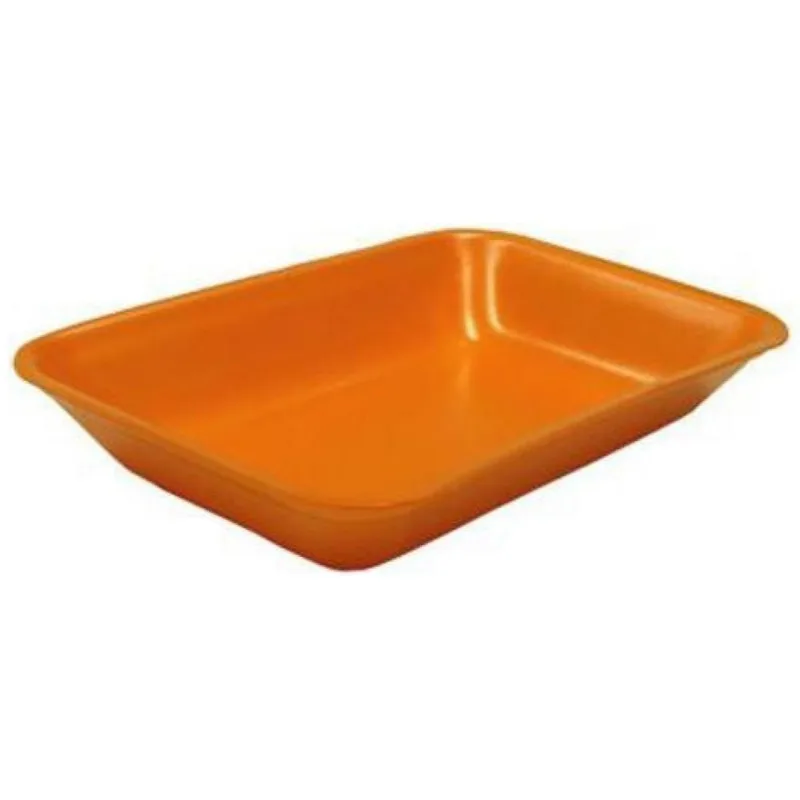 Kit 400 Bandeja De Isopor Laranja - B02 Funda 21x14x2,8cm