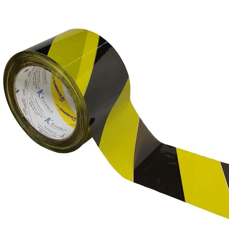 Fita Zebrada Para Demarcação De Área 70 Mm X 180 Metros