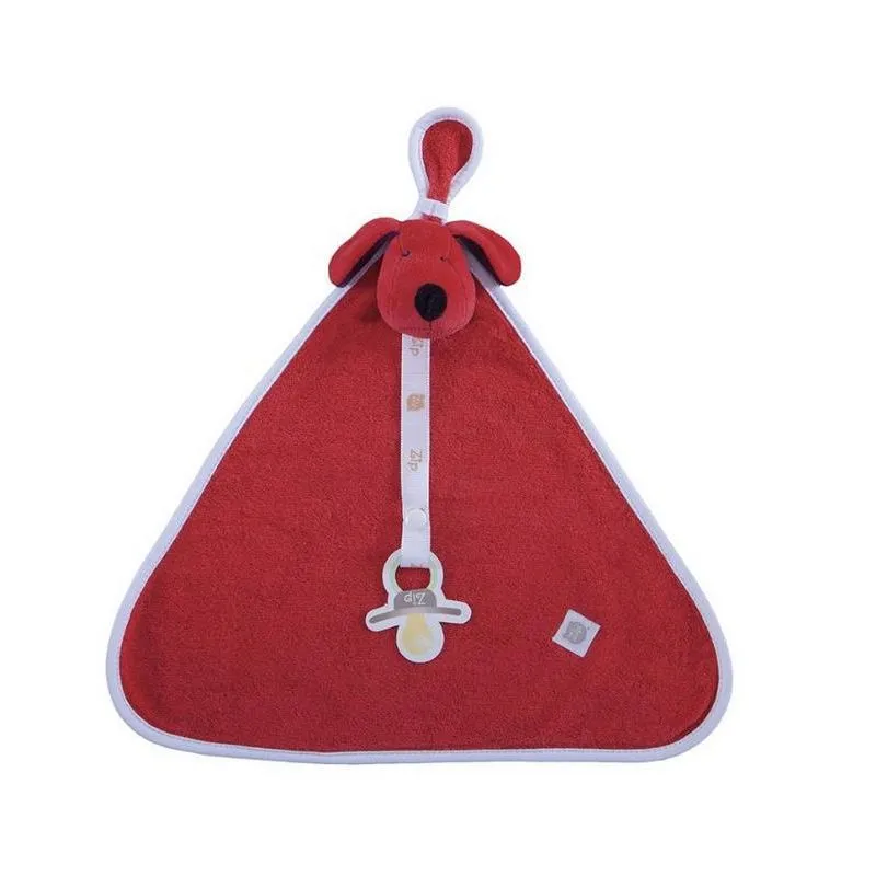 Naninha Bebê Atoalhada Cachorrinho Greg Vermelho Zip