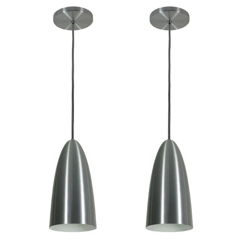 Kit 2 Luminária Pendente Oval 29x13cm Aluminium Bivolt