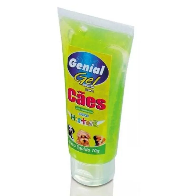 Pasta de dente Gel Dental Hortelã cães gatos 70gr Genial Pet