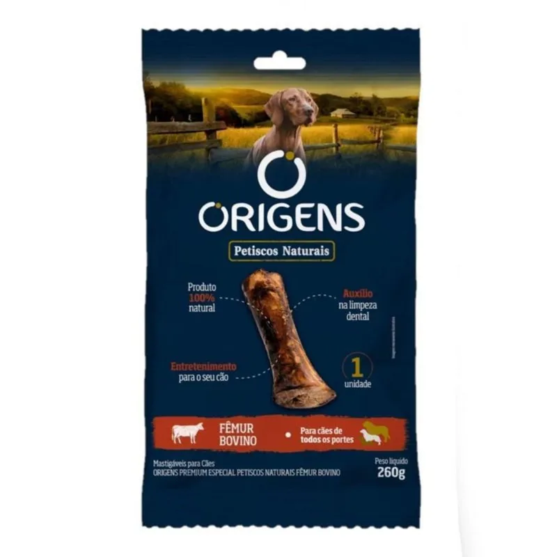 Origens Petisco Natural Cães Fêmur Bovino C/1 Unidade - 260g