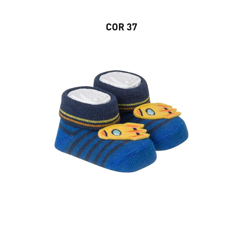 Meia Duck Sapatinho Bebê Divertidas 210 Azul Royal