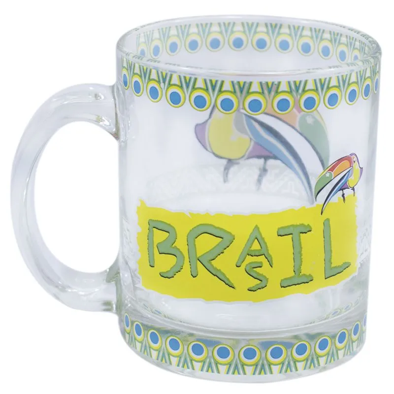 Caneca Vidro Tucano 300ml - Brasil