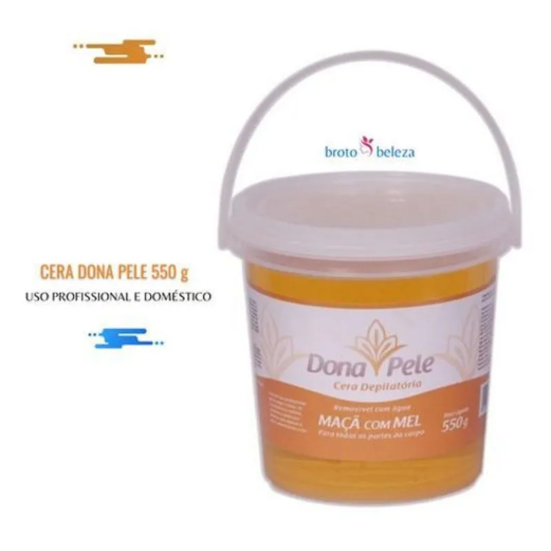Cera Dona Pele Maça Com Mel 550gr Cera Para Depilar Em Casa