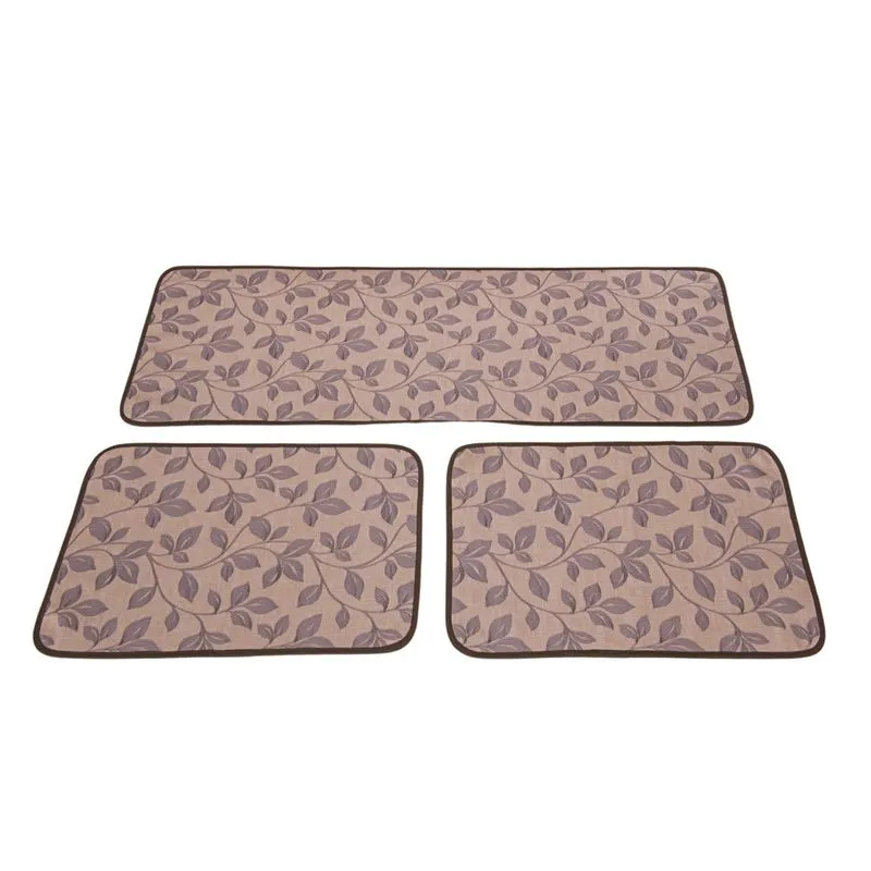 Kit 3 Tapetes De Cozinha Antiderrapante Floral Passadeira