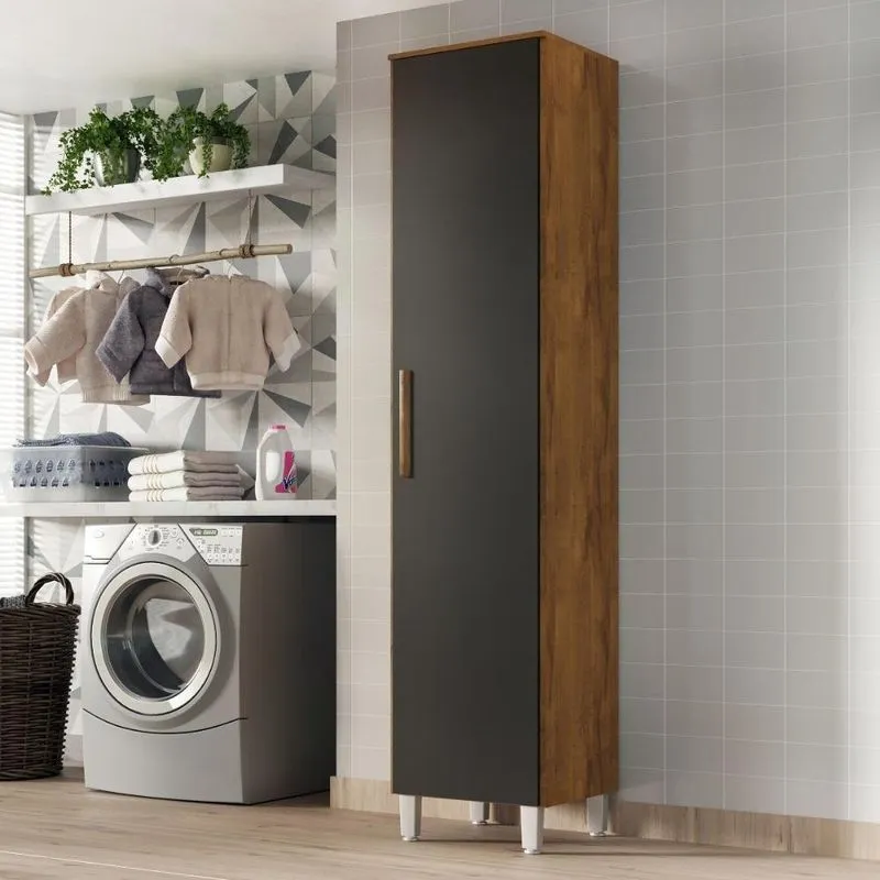Armario Lavanderia 1 Porta 2,22m Pés Reguláveis Castanho-onix Castanho-onix