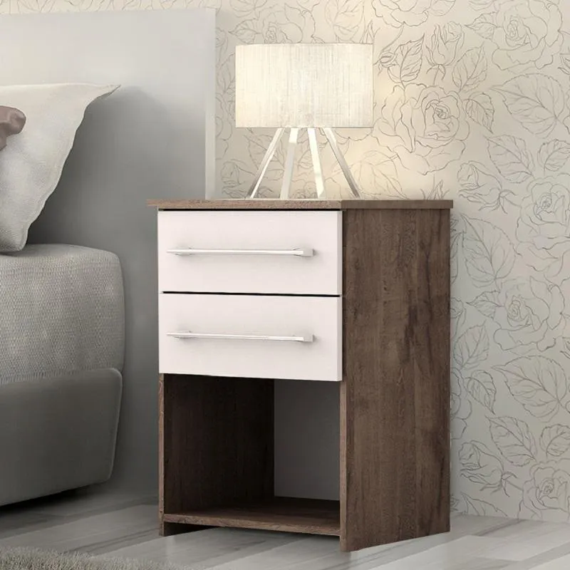 Mesa De Cabeceira Bruna 2gav Chocolate/off White
