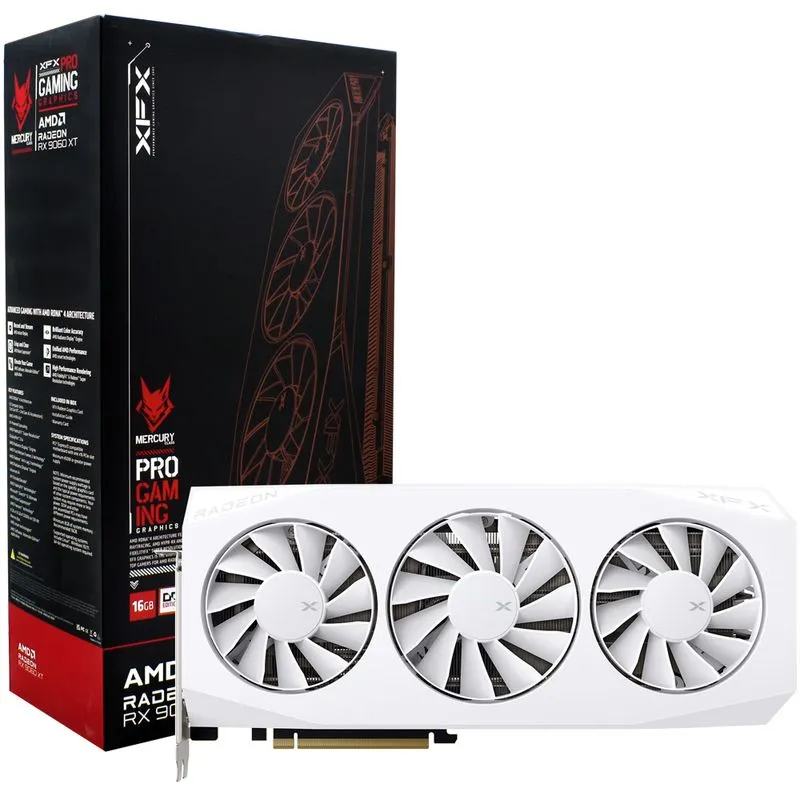 Placa De Vídeo Xfx Mercury Oc Gaming White Edition 16gb Radeon Rx9060 Xt Gddr6 - Rx-96tmercw9