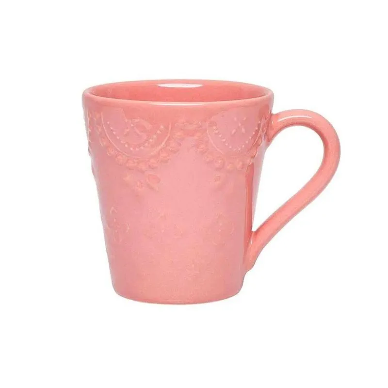 Xícara Caneca Dalas Oxford 280ml Cerâmica Biona Cores Rosa