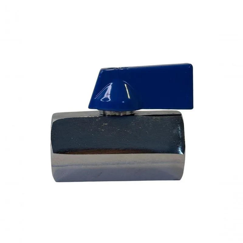 REGISTRO VALVULA ESFERA MINI ROSCA 1/4 BSP VEDAÇÃO TEFLON PTFE LATÃO NIQUELADO