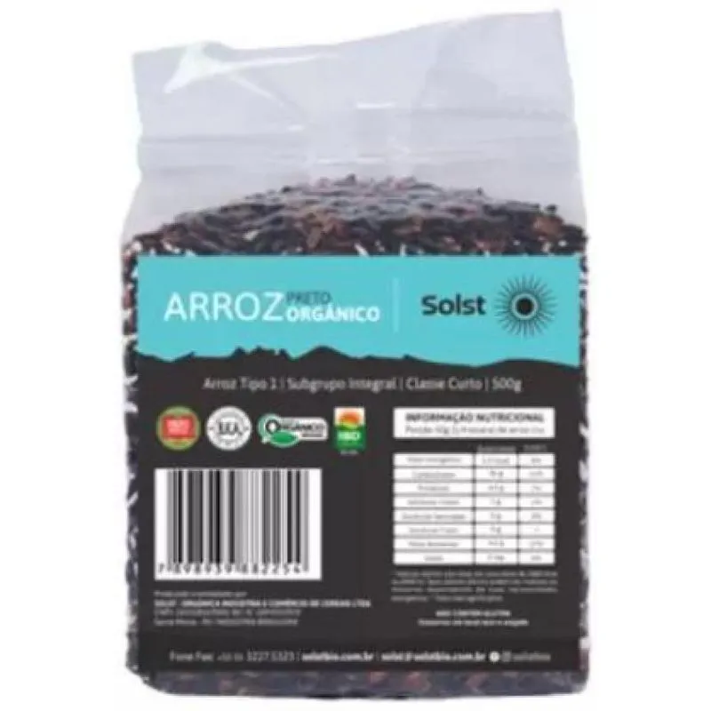 Kit 3x: Arroz Preto Orgânico Solst 500g
