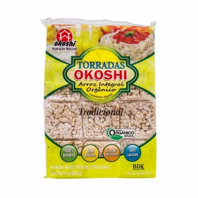 Kit 3x: Torrada De Arroz Integral Orgânica Okoshi 75g