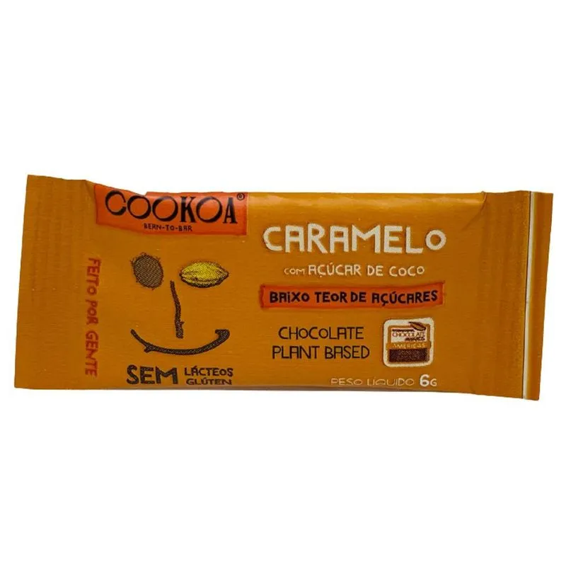 Kit 3 Chocolate Caramelo Vegano Cookoa 6g