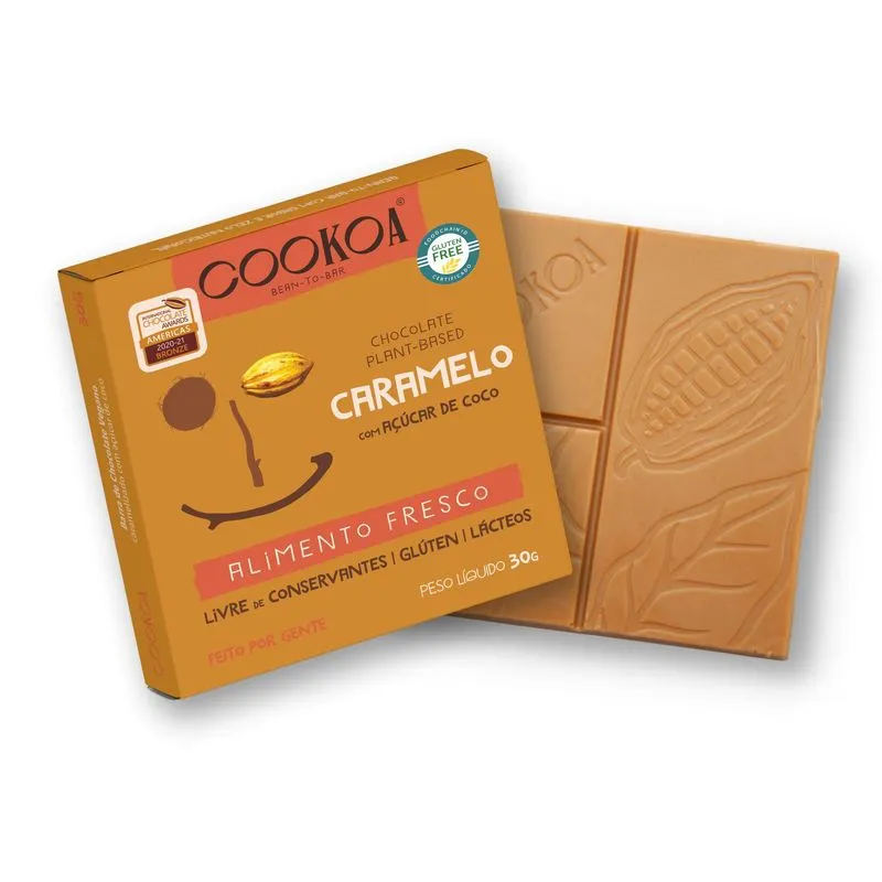 Kit 3 Chocolate Caramelo Vegano Cookoa 30g