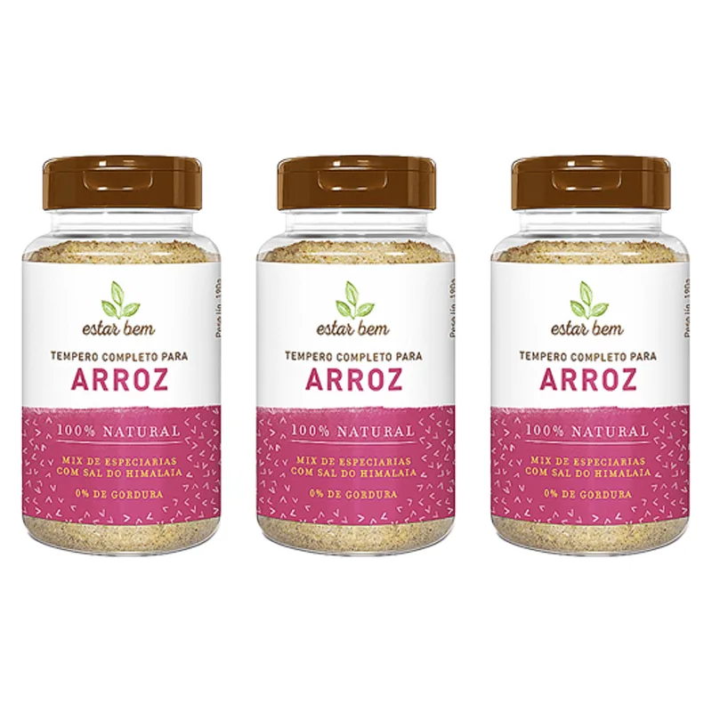 Kit 3x: Tempero Completo Para Arroz Estar Bem 190g
