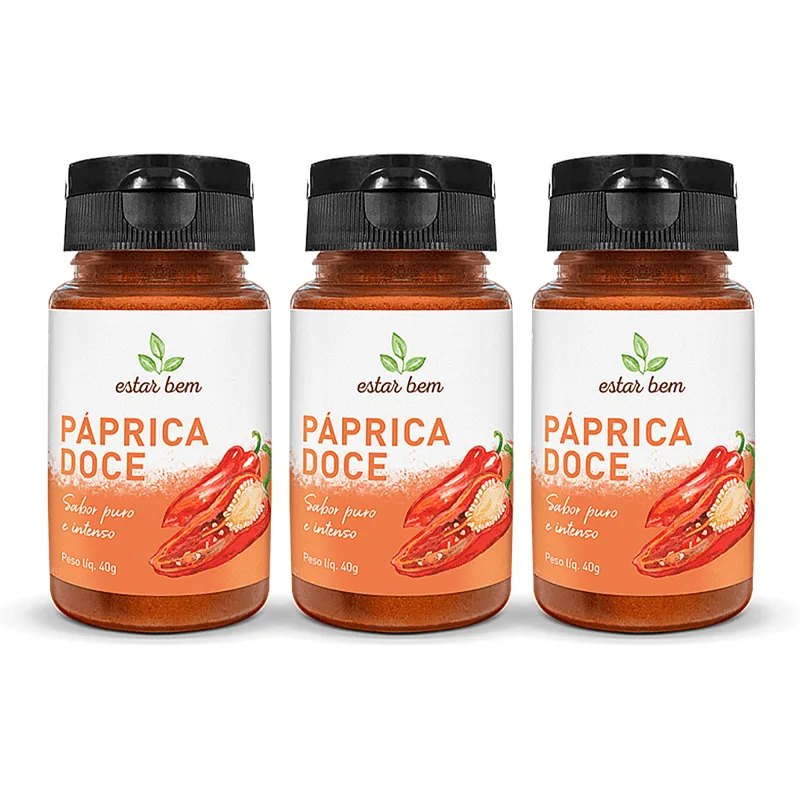 Kit 3x: Páprica Doce Pura Estar Bem 40g