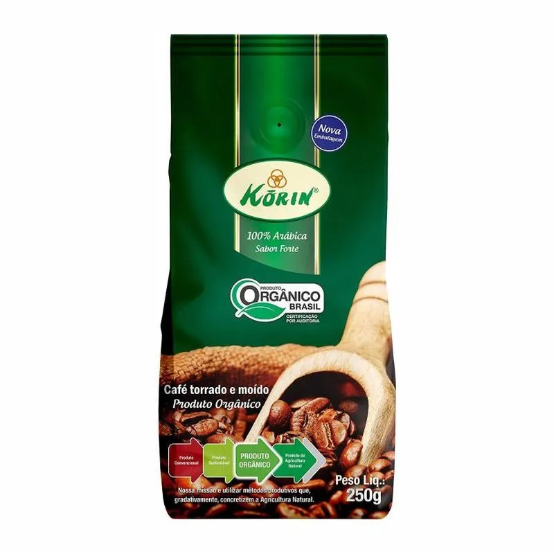 Kit 3x: Café Orgânico Moído Valvulado Korin 250g