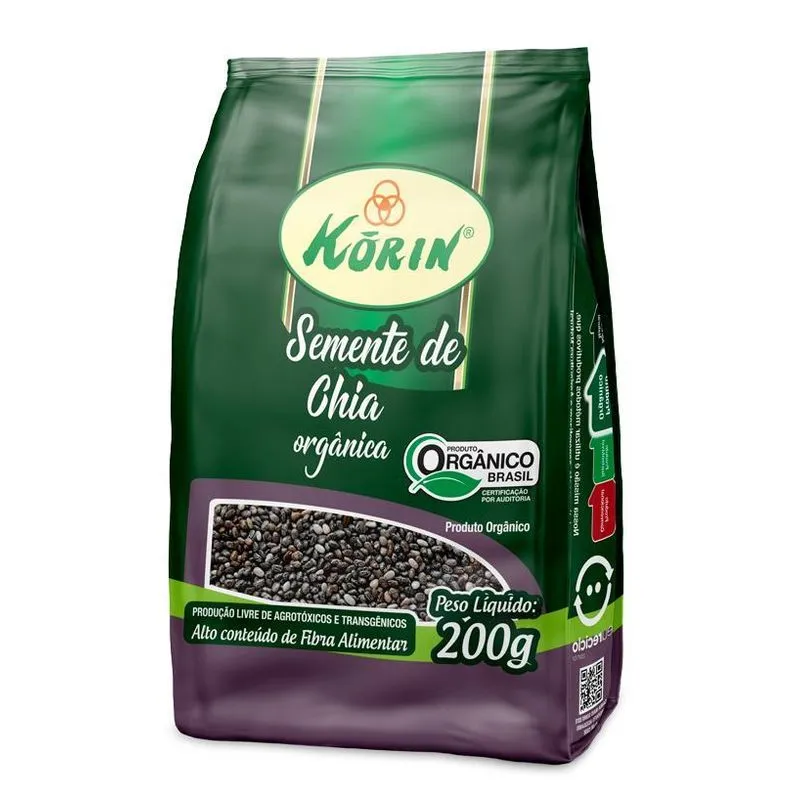 Kit 3 Semente De Chia Orgânica Korin 200g