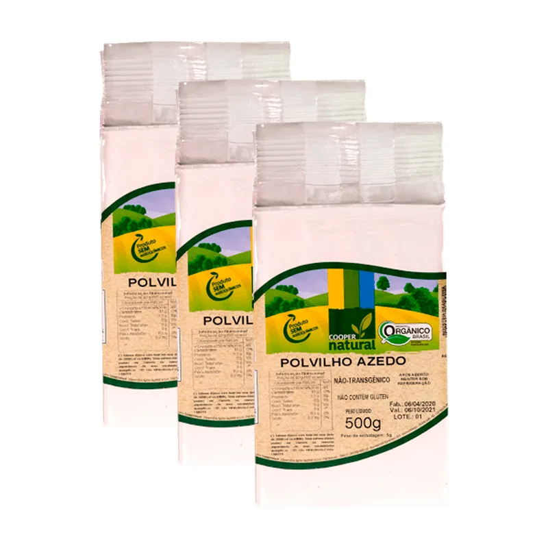 Kit 3x: Polvilho Azedo Orgânico Coopernatural 500g