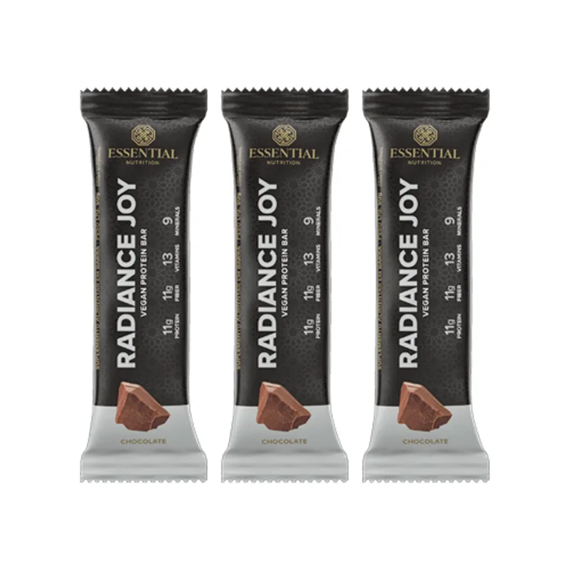 Kit 3x: Radiance Joy Chocolate Vegan Essential Nutrition 50g