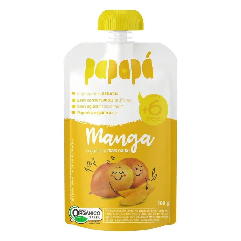 Kit 3x: Papinha Orgânica De Manga Papapá 100g