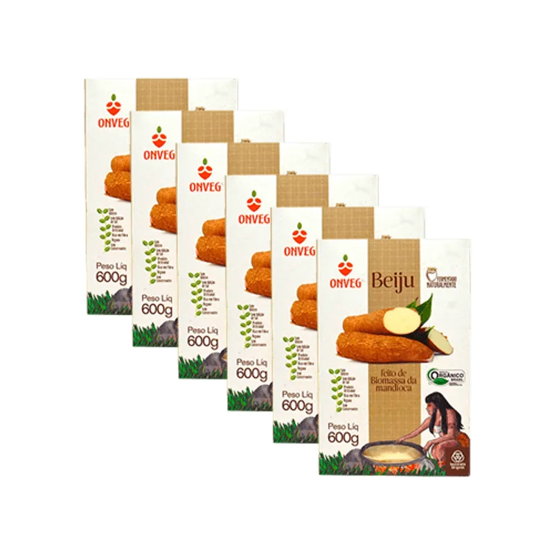 Kit 6x: Tapioca De Mandioca Integral Orgânica Onveg 600g