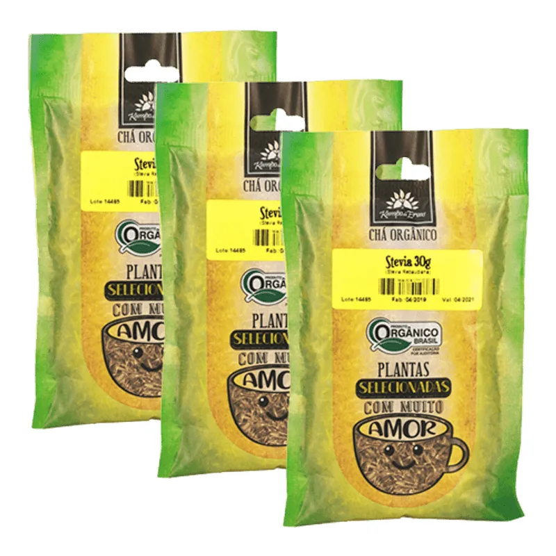 Kit 3x: Chá De Stévia Orgânico Kampo De Ervas 30g
