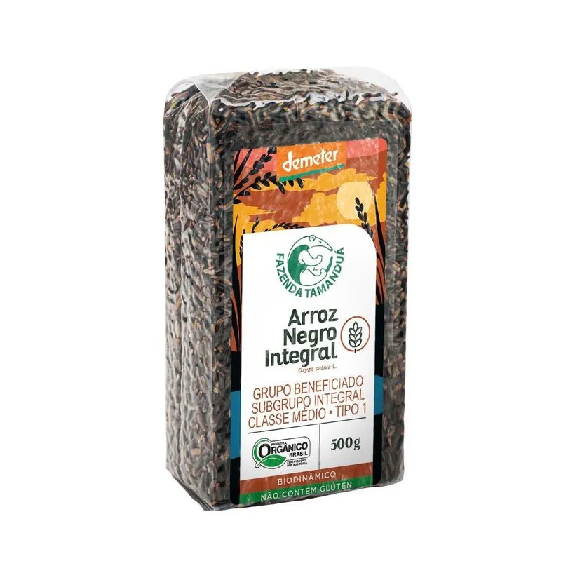 Kit 6x: Arroz Negro Integral Orgânico Fazenda Tamanduá 500g