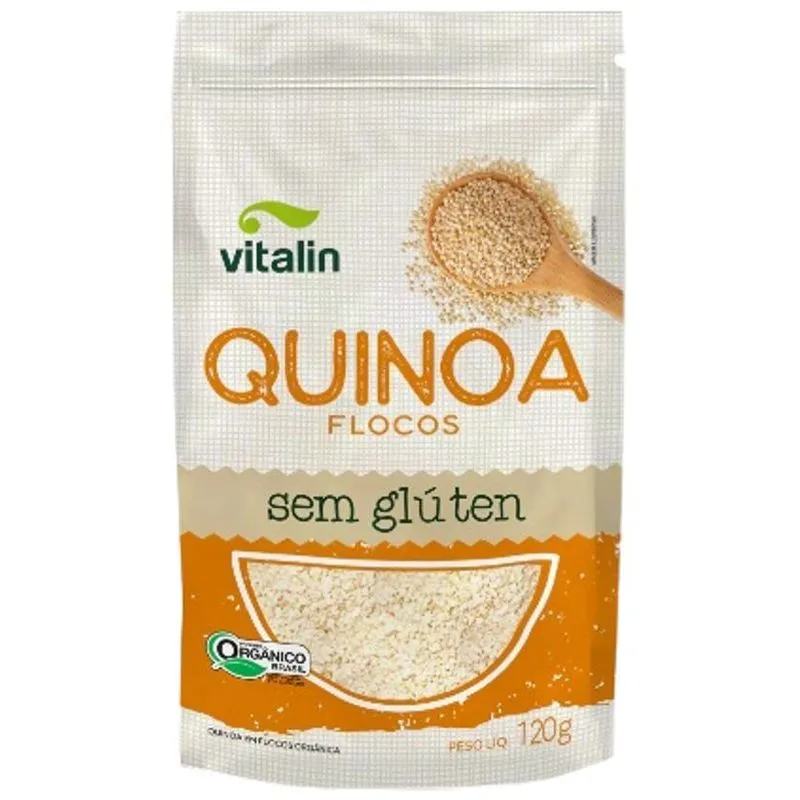 Quinoa Real Em Flocos Orgânica Sem Glúten Vitalin 120g
