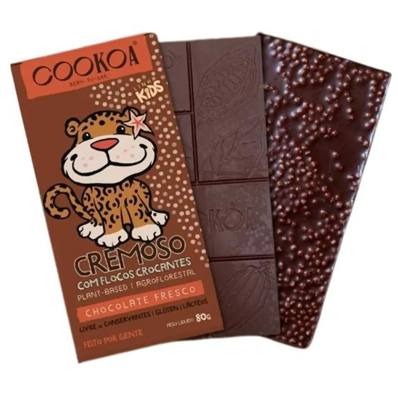 Kit 2x: Chocolate Cremoso Vegano Cookoa 80g - Sem Glúten