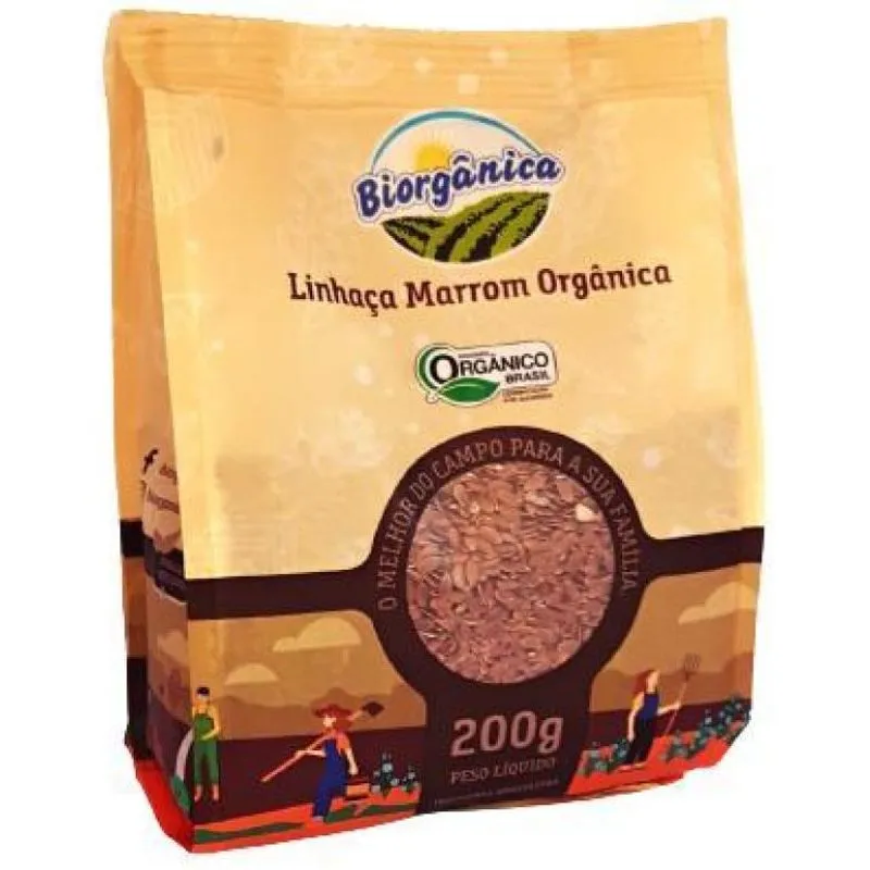 Kit 2x: Linhaça Marrom Orgânica Biorgânica 200g