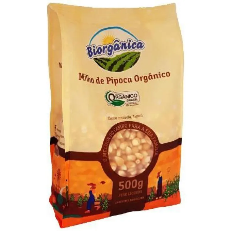Kit 2x: Milho De Pipoca Orgânica Biorgânica 500g