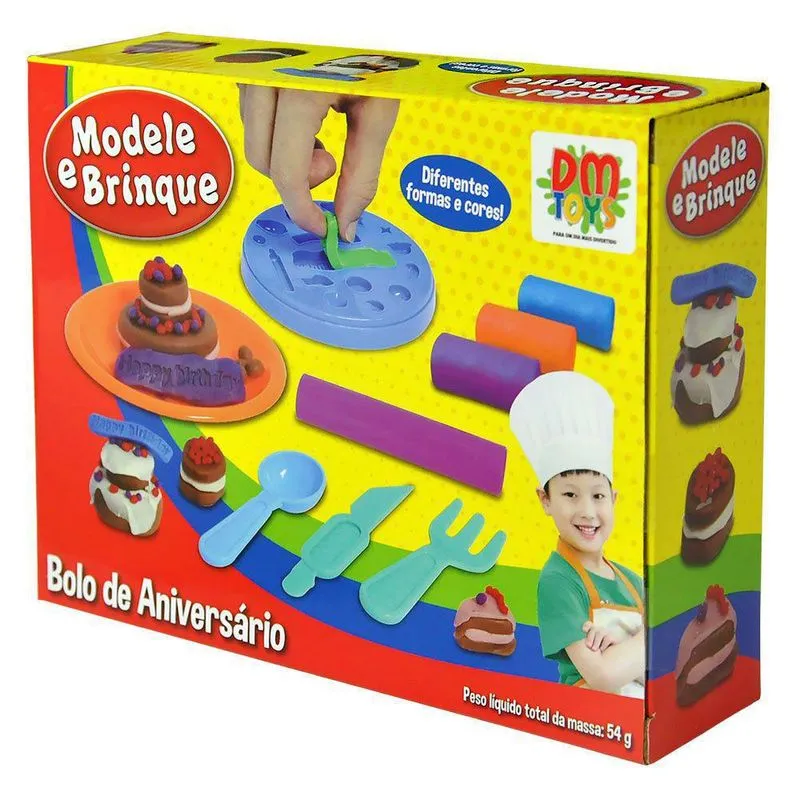 Massinha De Modelar Modele E Brinque Bolo De Aniversário