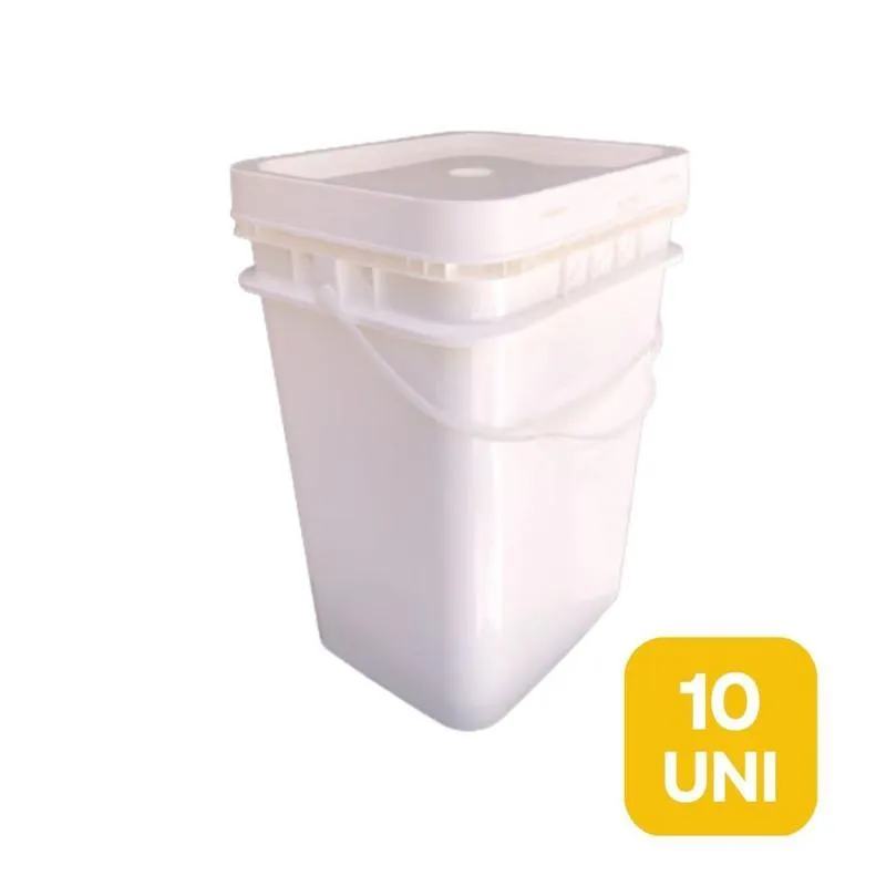 Balde Retangular 20l P Óleo De Coco 10 Unid