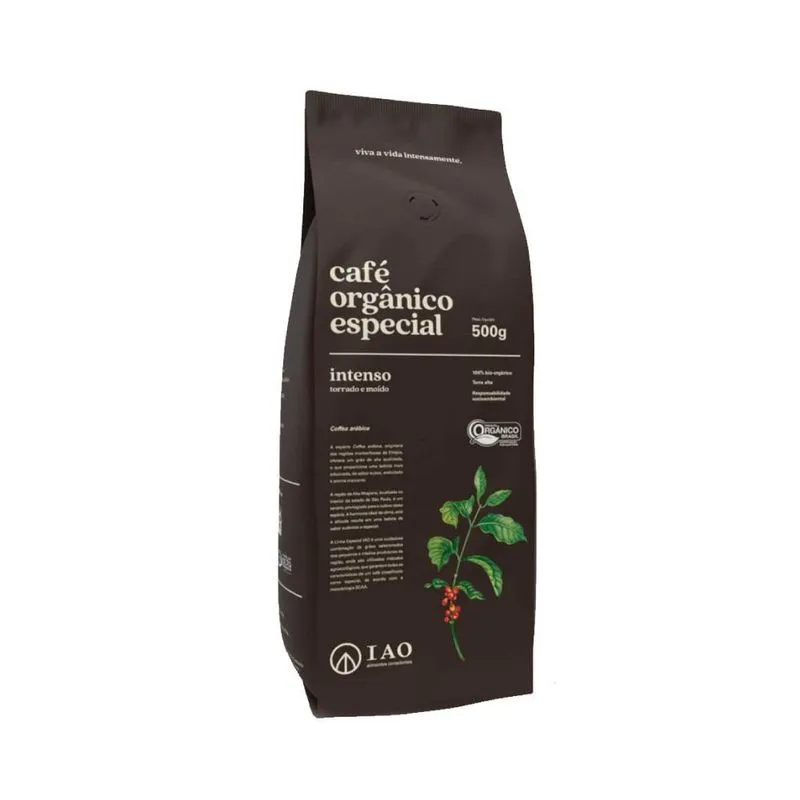 Café Orgânico Especial Moído Intenso 100% Arábica 500g - Iao
