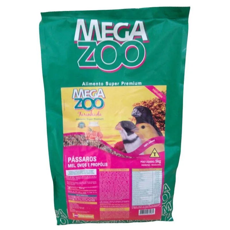 Megazoo Farinhada Para Pássaros Mel Ovos E Própolis 5Kg