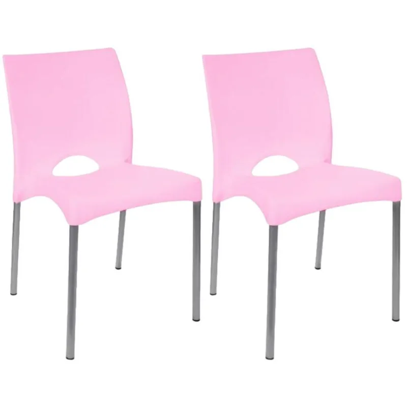 Kit 2 Cadeiras De Design Boston Exterior - Rosa