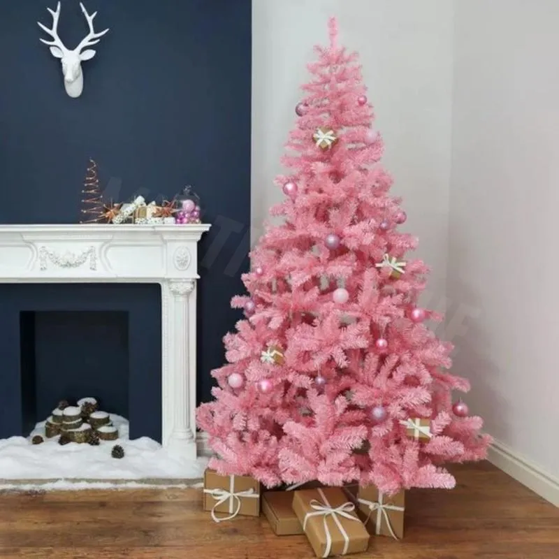 Árvore De Natal Rosa 1,80m Com 320 Galhos