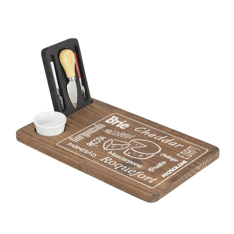 Kit Tábua De Madeira Rústica Para Churrasco E Frios