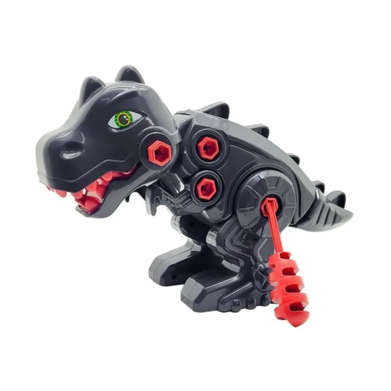 Dinossauro Saurus com Chave Monta e Desmonta Plaspolo Cinza