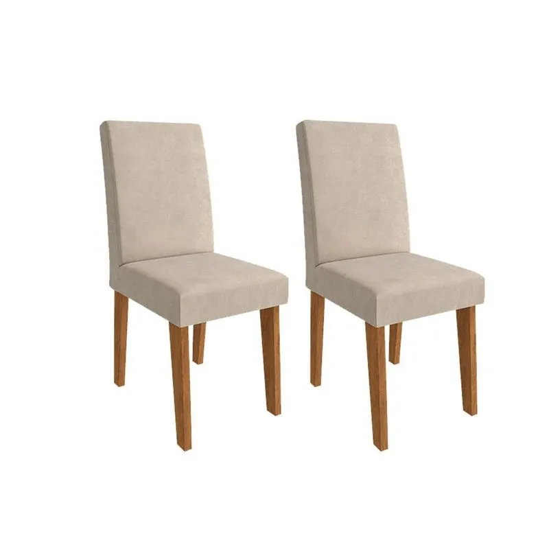 Cadeira Cimol Milena Madeirado (2 unidades) Savana/Bege