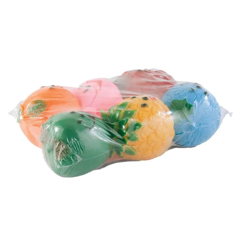 Kit 6 Frutas Sortidas De Borracha Brinquedo Pet