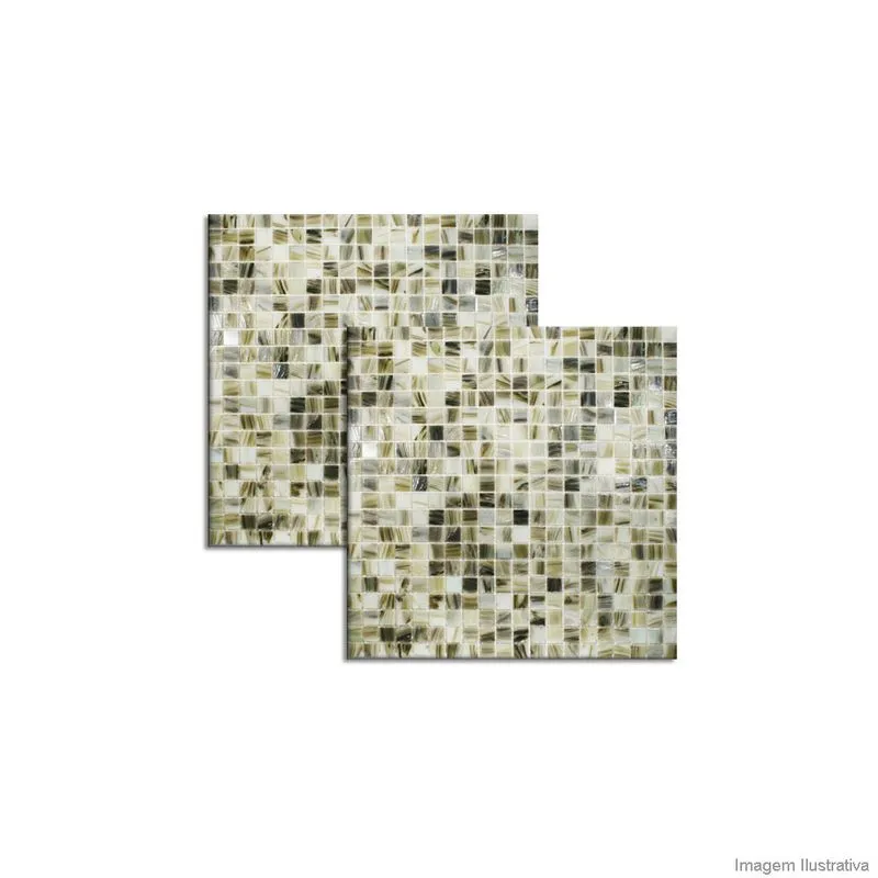 Pastilha de vidro Murano 1,5x1,5cm placa 30x30cm P318 Colormix