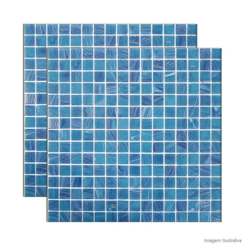 Pastilha de vidro Dubai 2x2cm placa 32x32cm NE748 Colormix