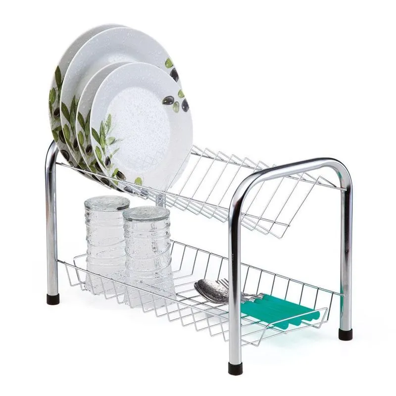 Escorredor De Louça Porta Prato Copo Talher Aço Inox 209