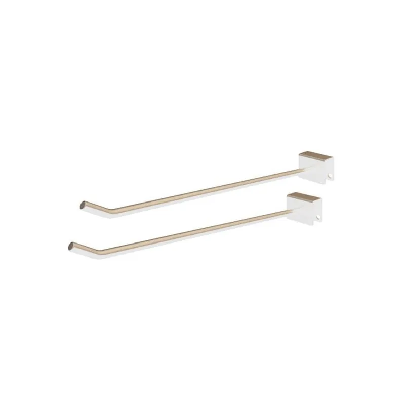 Kit 2 Ganchos Expositor Barra Reta 10x20mm Closet Branco
