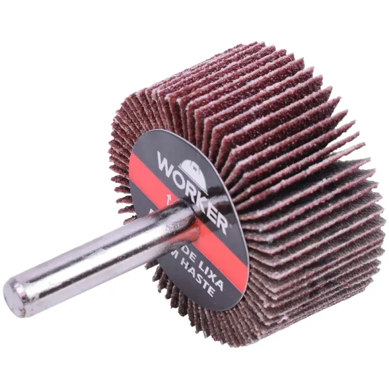 Roda Lixa Com Haste 40mm x 20mm Worker Roda de Lixa Com Haste 40mm x 20mm Grão 50 Worker