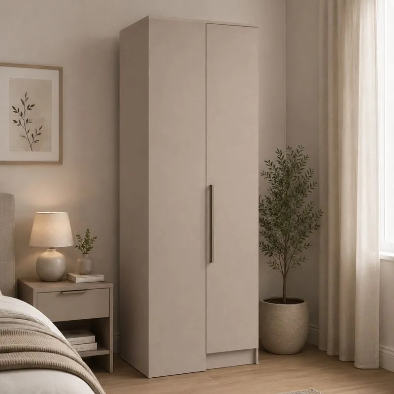 Guarda Roupa Canto Reto Modulado 1 Porta em MDF Requinte+ Móveis Castro