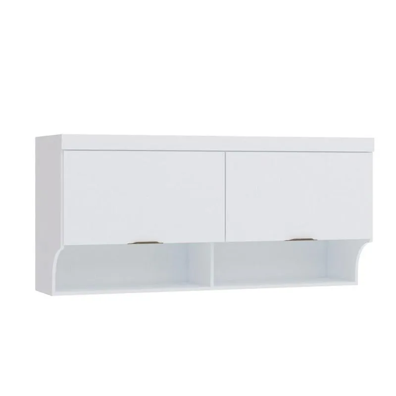 Armário Aéreo Modulado Infinity Casal com 2 Portas - Branco Line